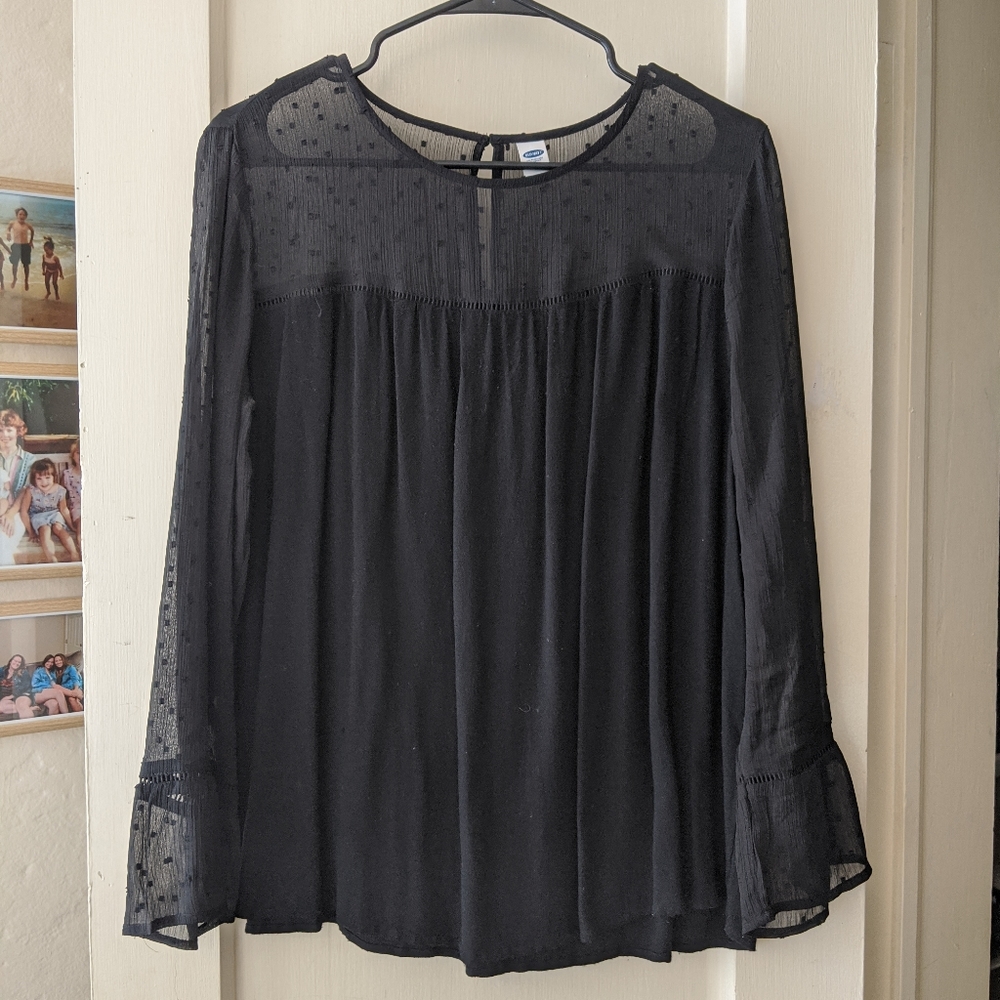 Old Navy Black Sheer Blouse
